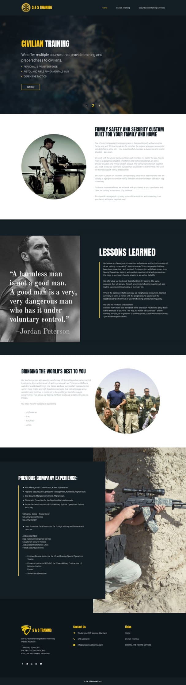 Websites front page Screenshot